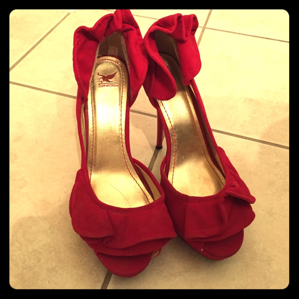 Red Ruffle Heels