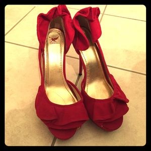 Red Ruffle Heels