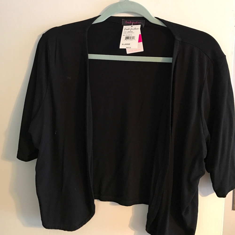 Fresh Produce open front shrug. New with tags.