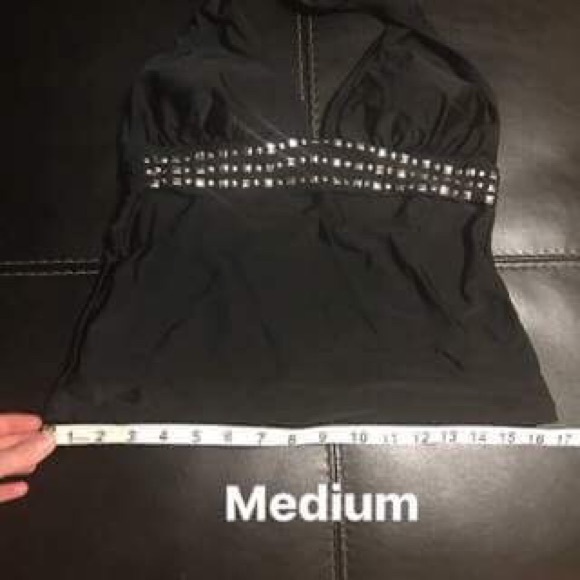 2pc Black tankini w fold over bottom - Picture 7 of 7