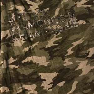 Camo lipstick diamonds and champagne shirt