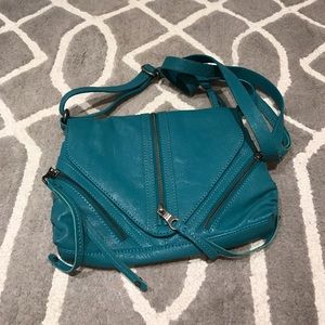 Lucky teal cross body leather purse