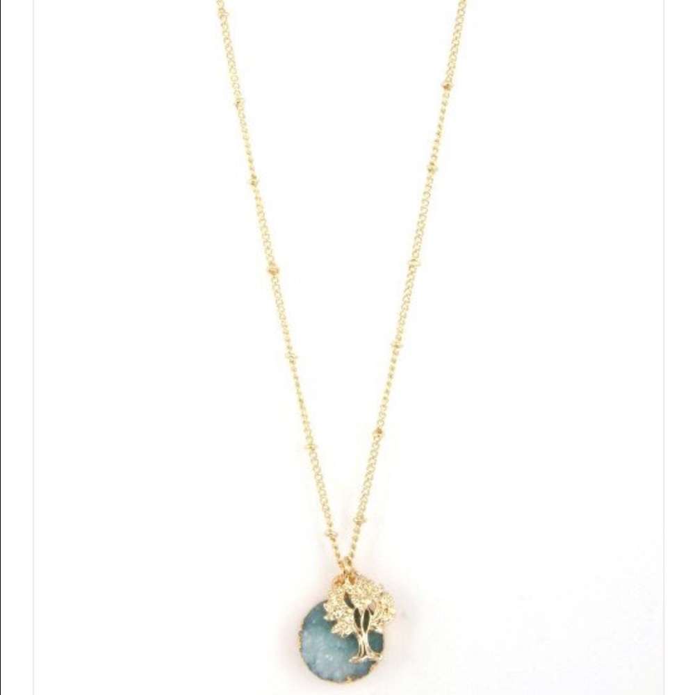 Tree of Life Druzy Necklace