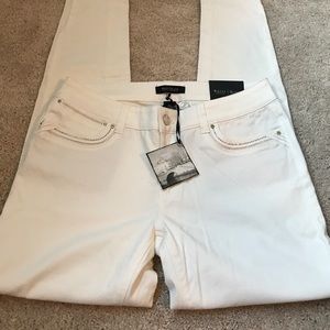 WHBM off white skinny jeans