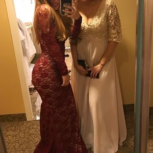 long laced prom/military dress