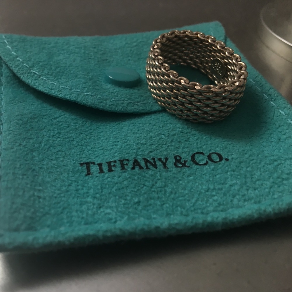 Authentic Tiffany & Co. Somerset Mesh Ring Size 7