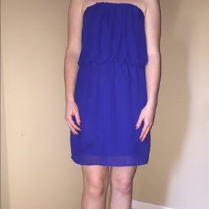 Strapless Royal Blue Cocktail Dress