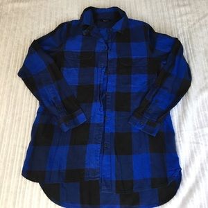 Madewell Blue Plaid 100% Cotton Boyshirt size XS