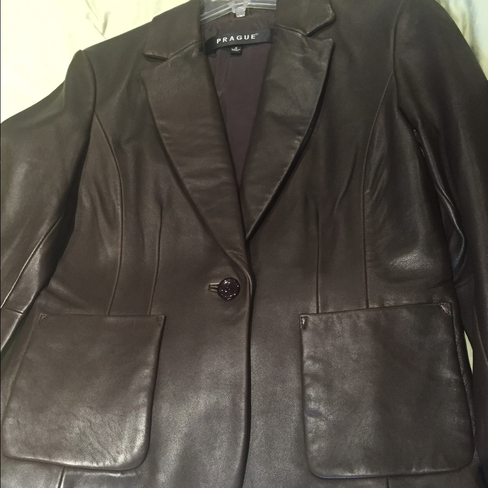 Prague chocolate brown leather jacket