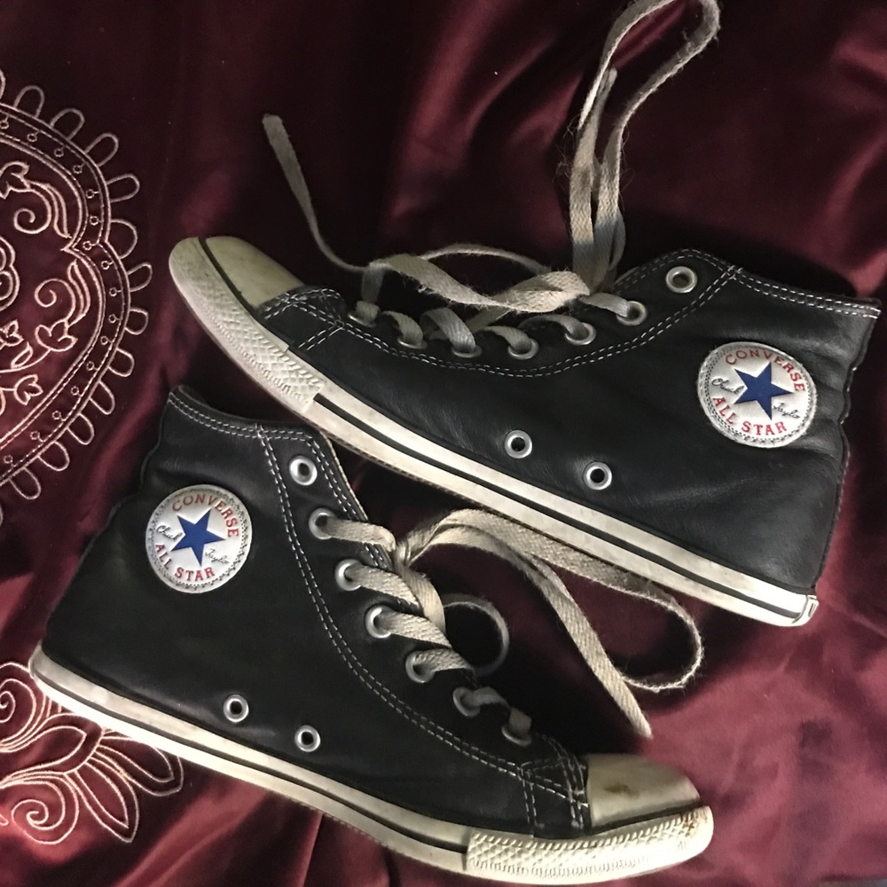 Leather Converse High Top Size 6