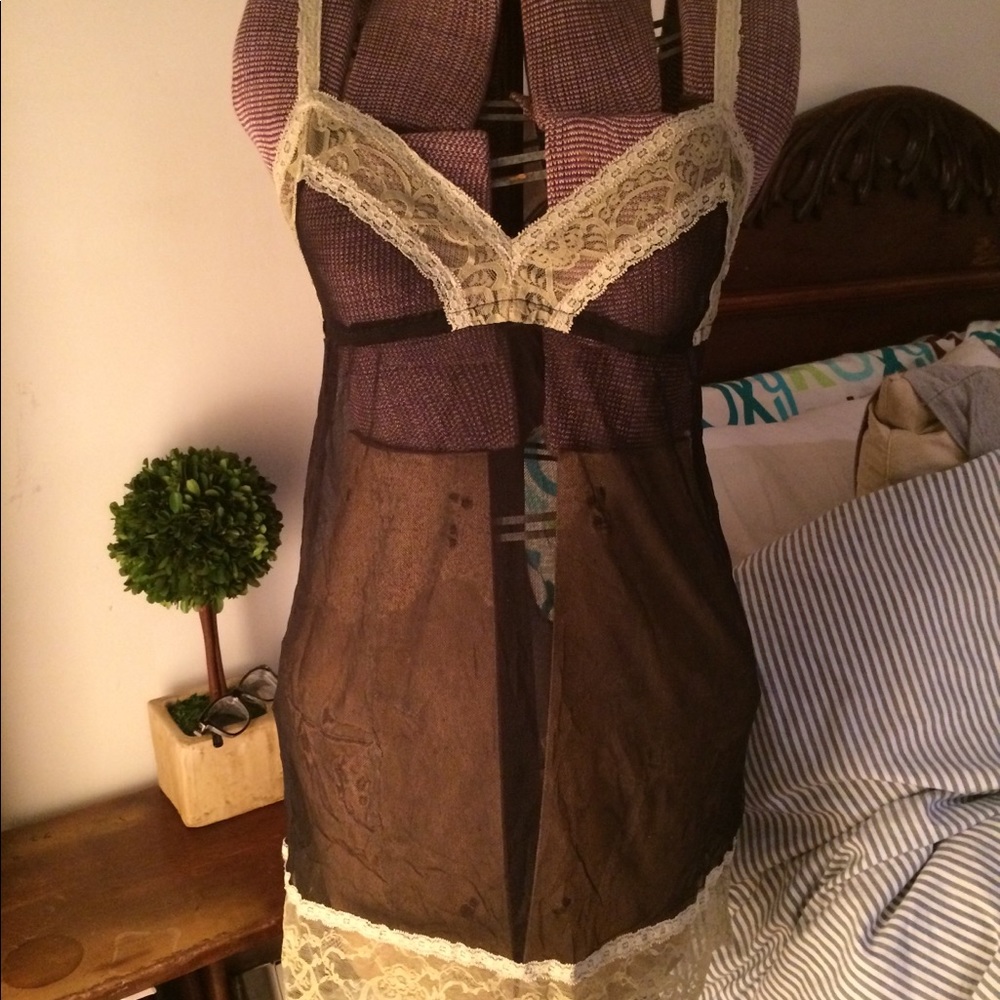 SILENCE&NOISE Sheer black slip (Urban Outfitters)