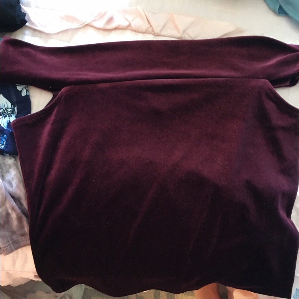 Off the shoulder velvet top! Never worn brand new