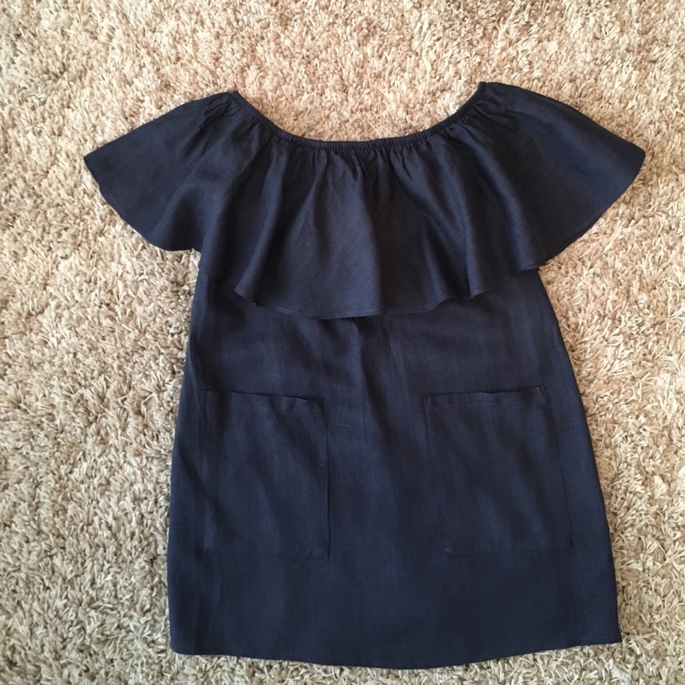 Reformation Navy Off-the-shoulder Dress Size S