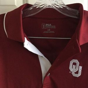 Men's OU PGA Tour Large Golf Shirt NWT Burgundy