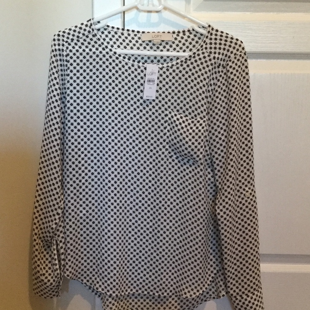 Loft blouse with red and black design