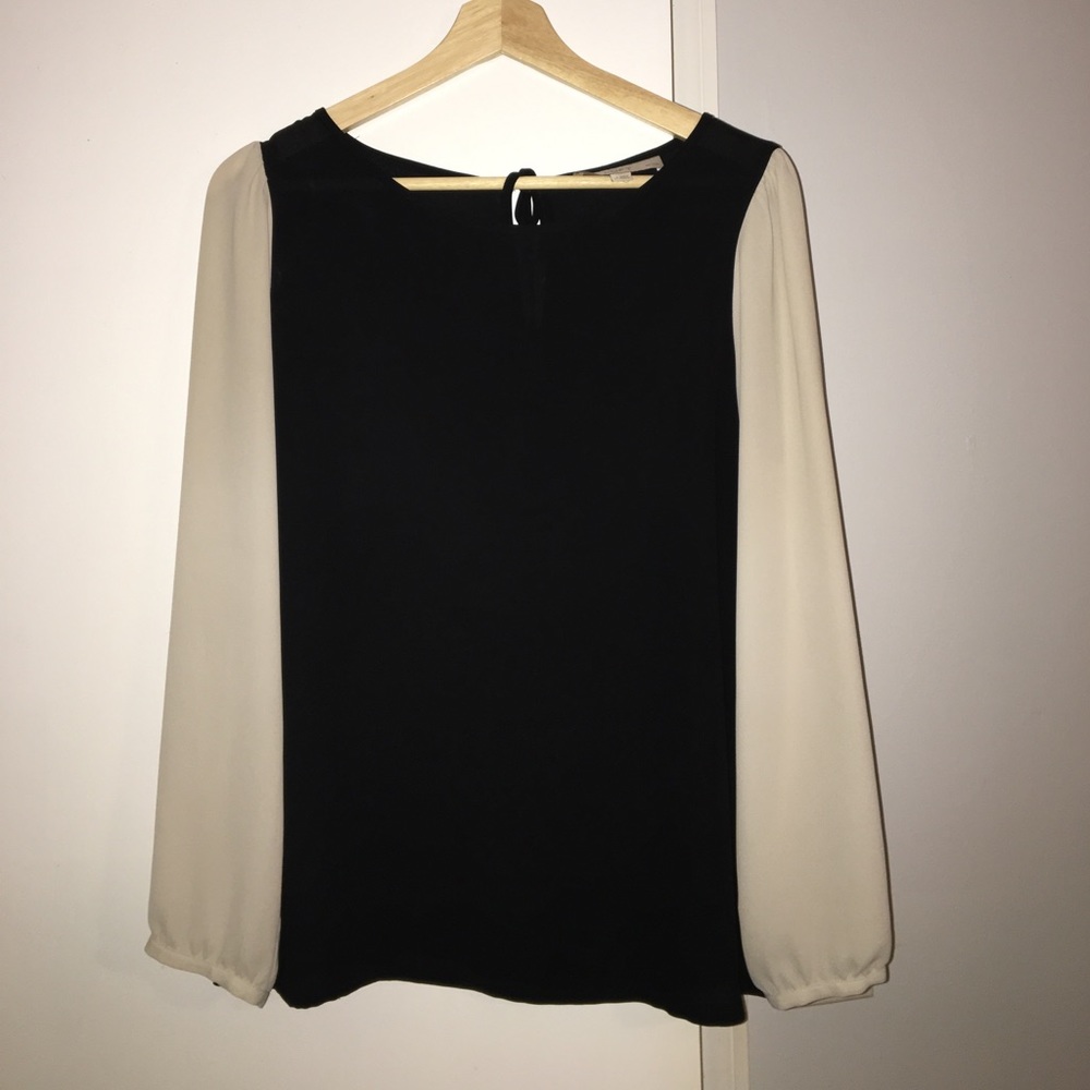 Loft black and white blouse