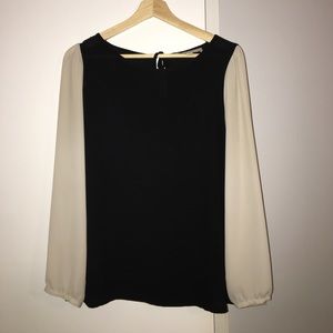 Loft black and white blouse