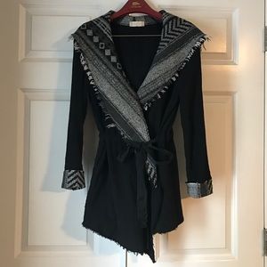 Altar'd State black hooded, belted cardigan.