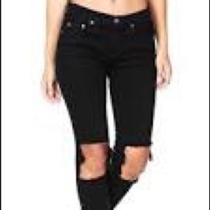 LF CARMAR "Sirius" mid rise slim fit black jean