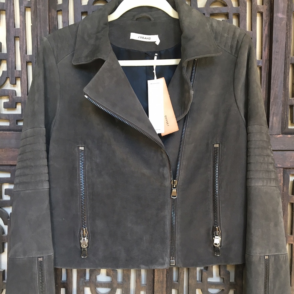 J Brand Women's Dark Shadow Leather Suede jacket