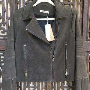 J Brand Women's Dark Shadow Leather Suede jacket