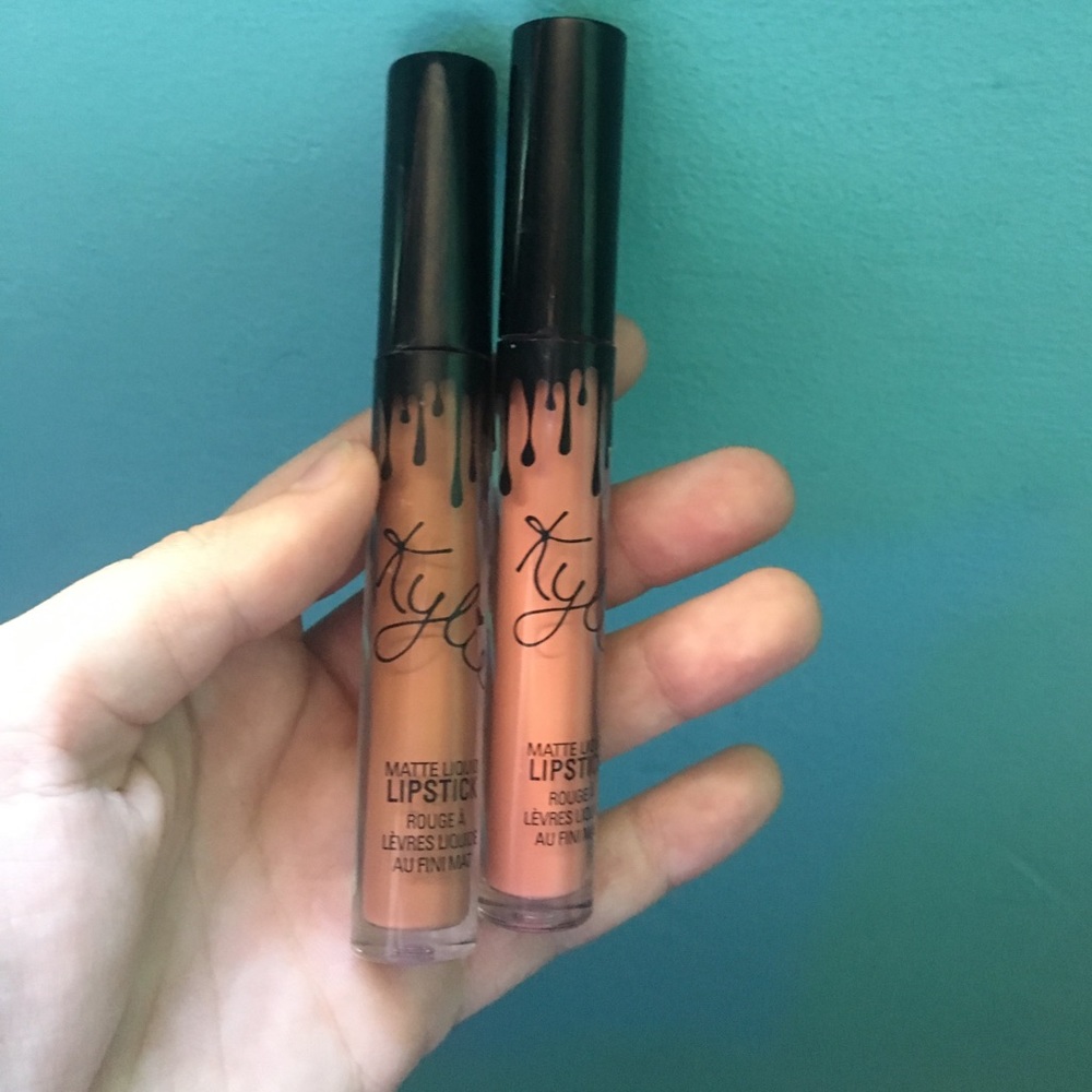 Kylie matte liquid lips and black gel liner