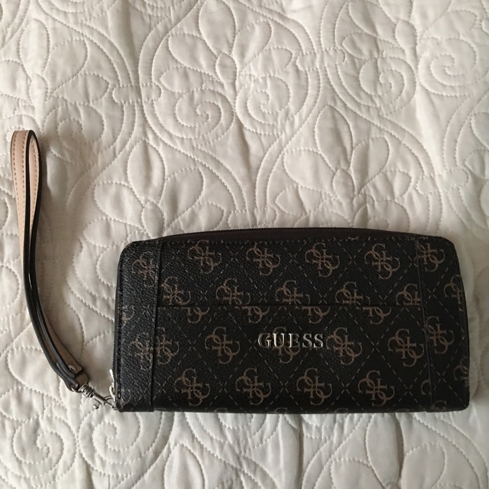 Guess Logo Affair Zip Around Wallet