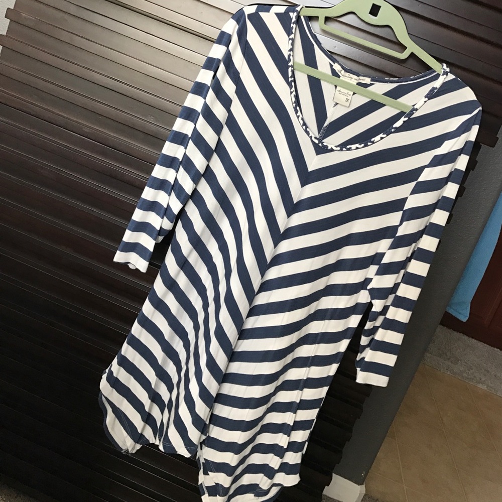 Cute Striped Tunic w/ Braid detail, XL