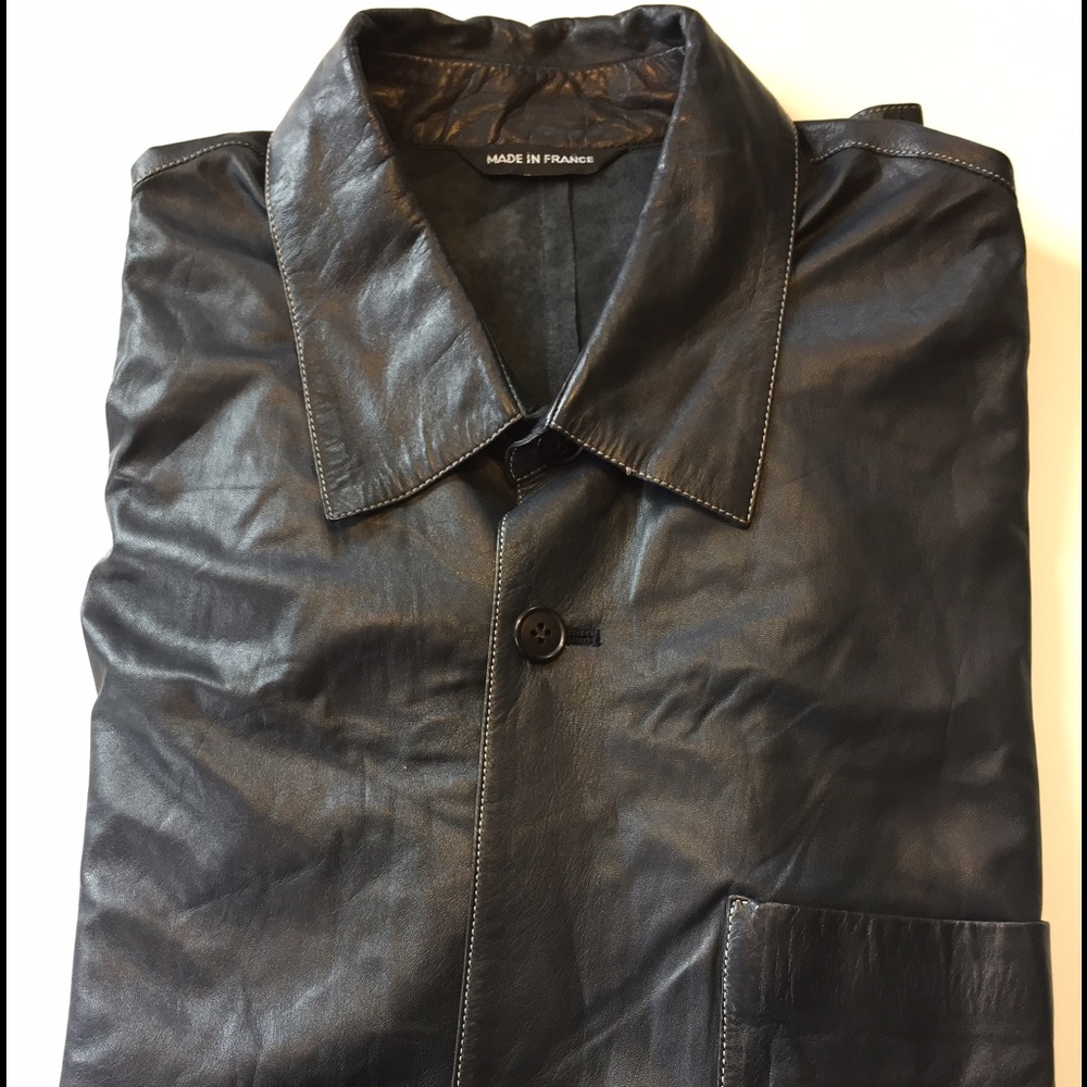 100% skin leather shirt