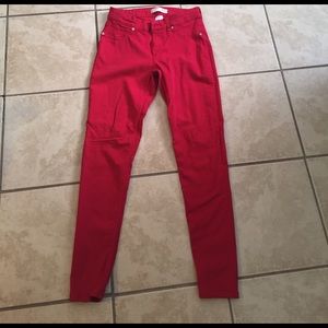 Red jeggings