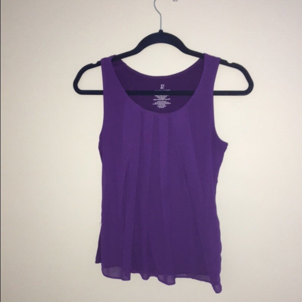 Sleeveless purple blouse