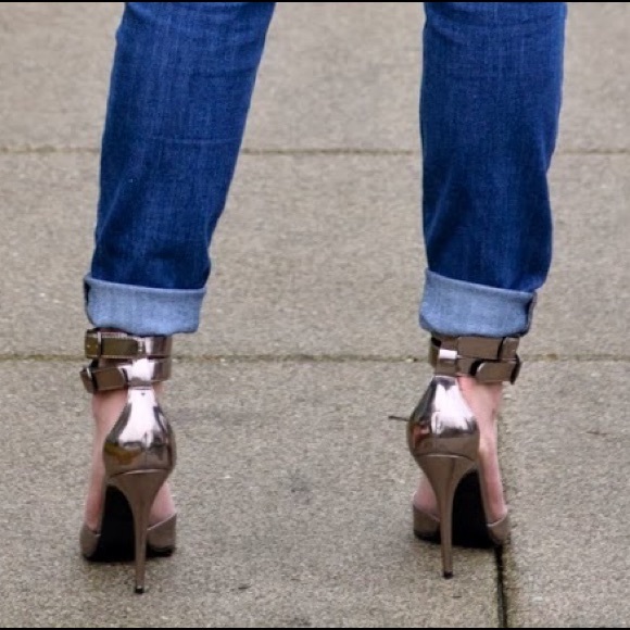 Steve Madden Shoes - Platinum ankle wrap heels Steve Madden Shoes - Platinum ankle wrap heels