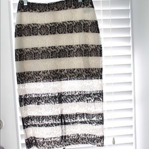 Black and white lace skirt