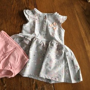 Petit lem grey heart print dress size 12 months