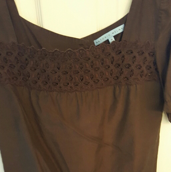 Brown Dress with Lace Detail - Picture 3 of 6