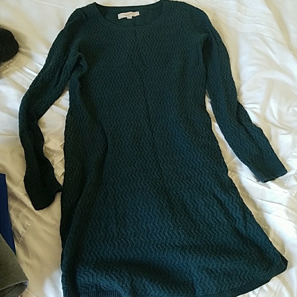 emerald green sweater dress