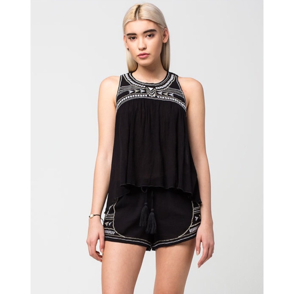 Rip curl Aztec embroidered beach cover up top