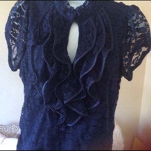 Navy lace top