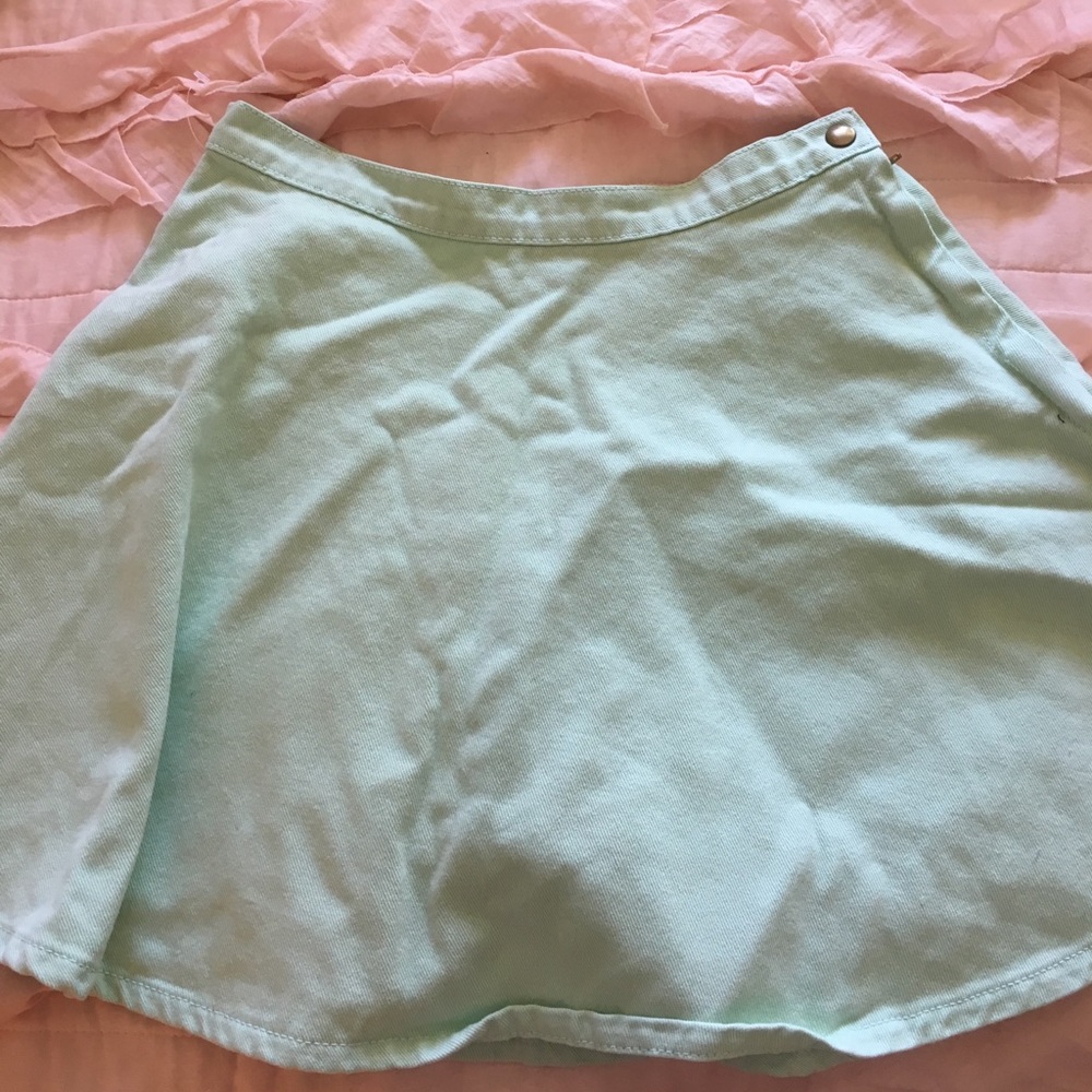 Sea foam green circle Jean skirt