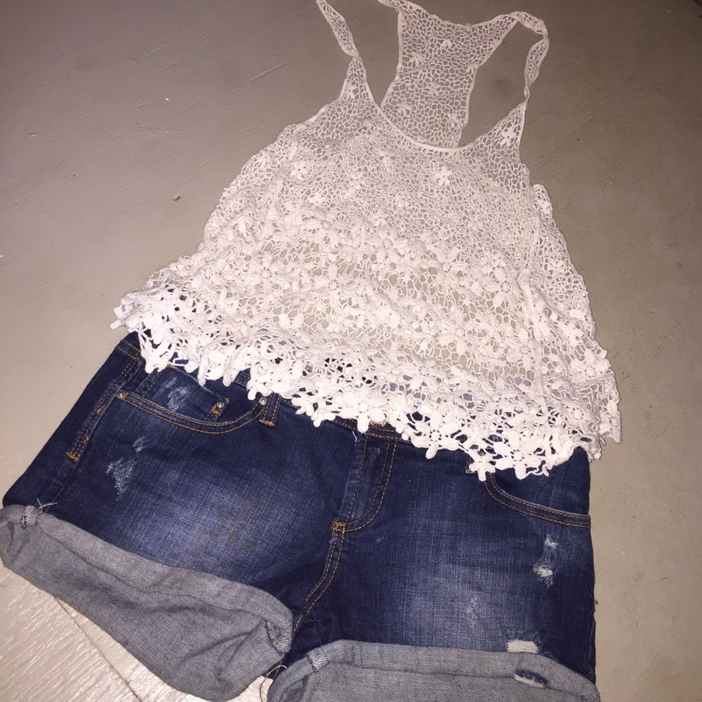 BUNDLE! Forever 21 shorts and crochet tank top