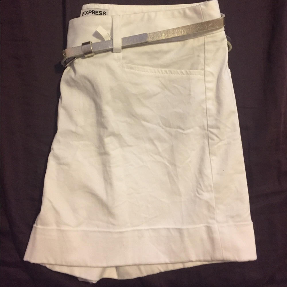 Express white editor shorts