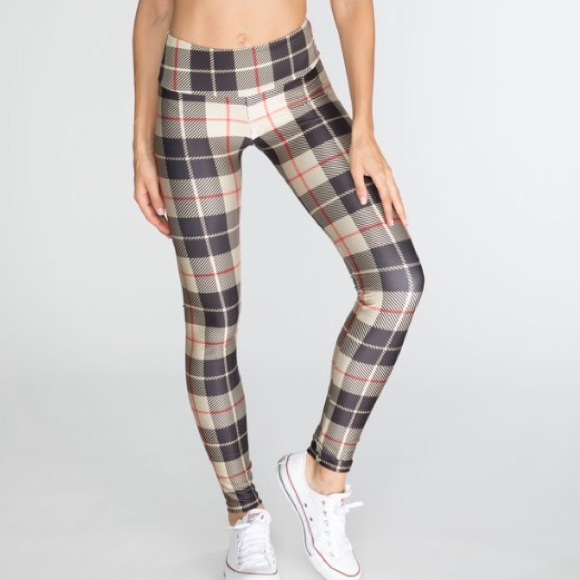 tan plaid leggings