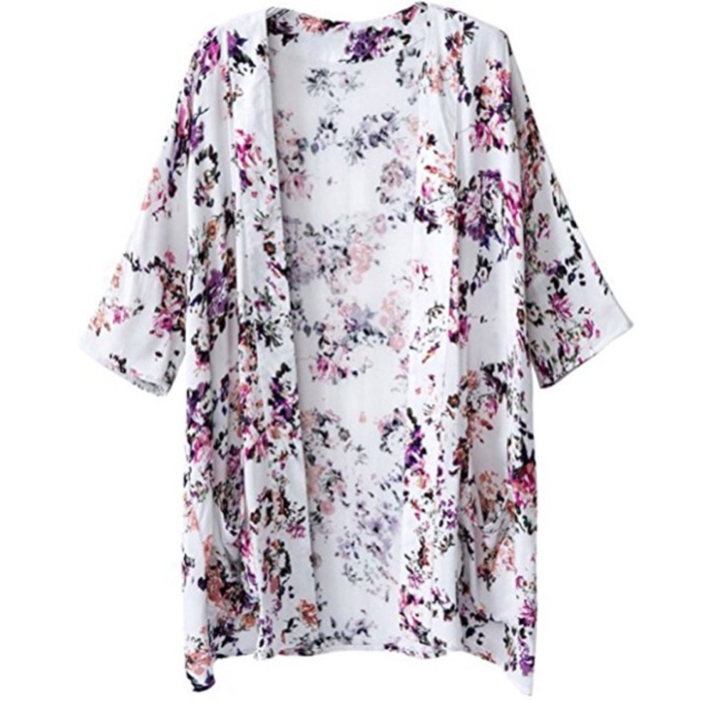 NWOT Short sleeve floral pocket kimono - Picture 1 of 6