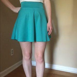 Teal High Waisted Skirt