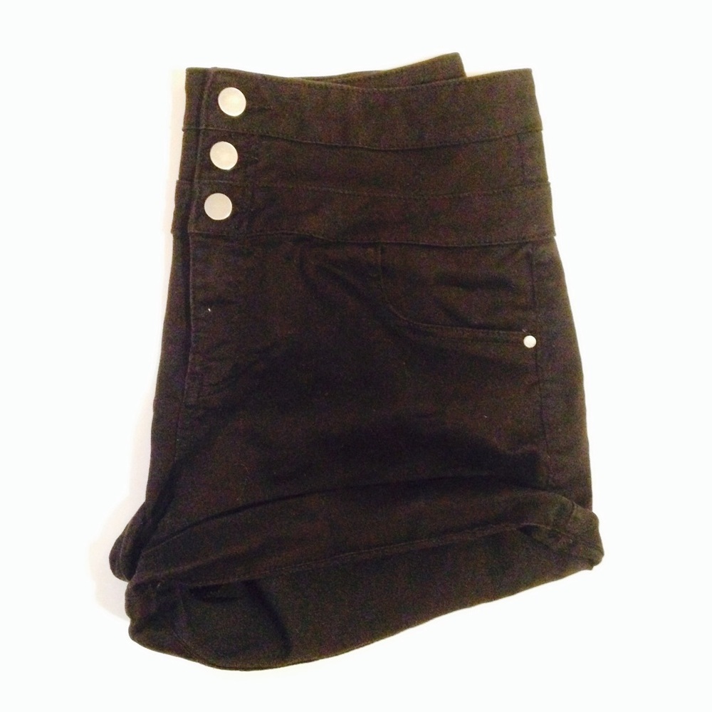 High-Waisted Black Shorts