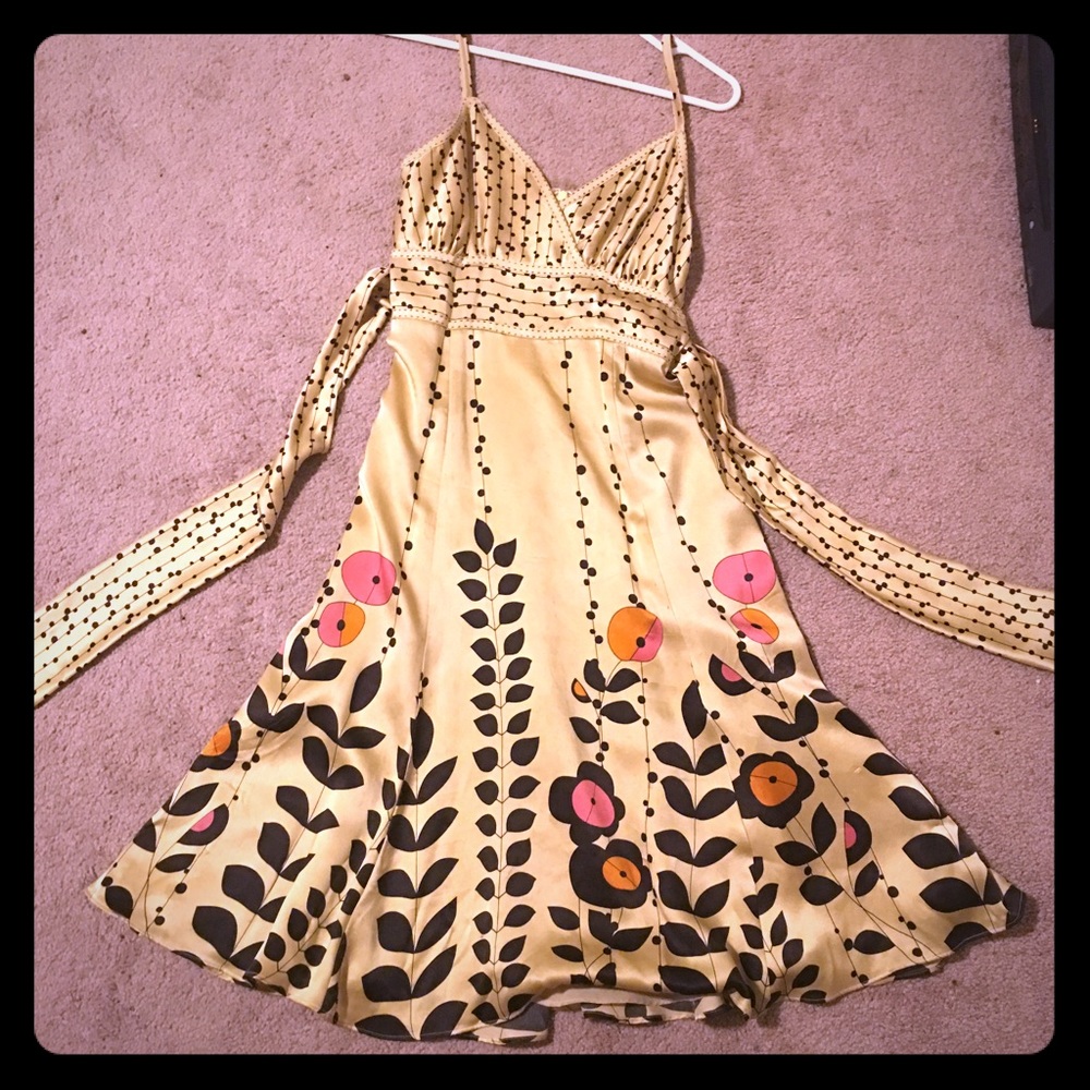 Ted Baker Yellow silk dress