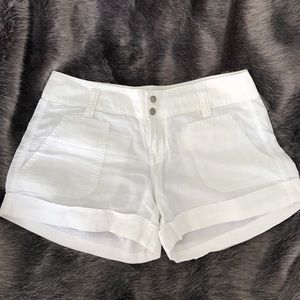 White Linen Shorts