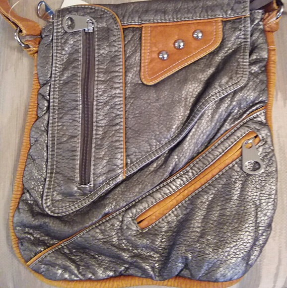 Handbags - SALE***Grey washed leather cross body bag