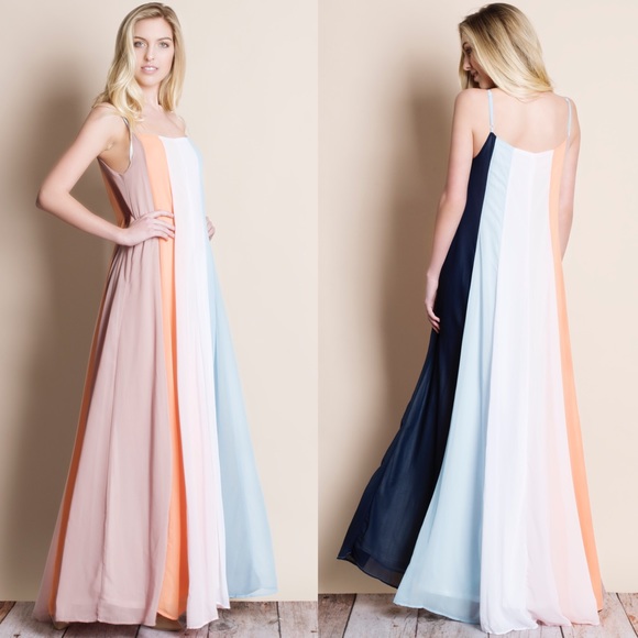 1DAYSALE Multicolor Colorblock Maxi Dress - Picture 3 of 5