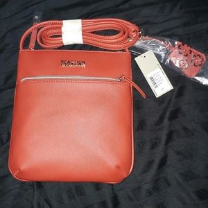 Kenneth Cole Reaction red leather cross body bag